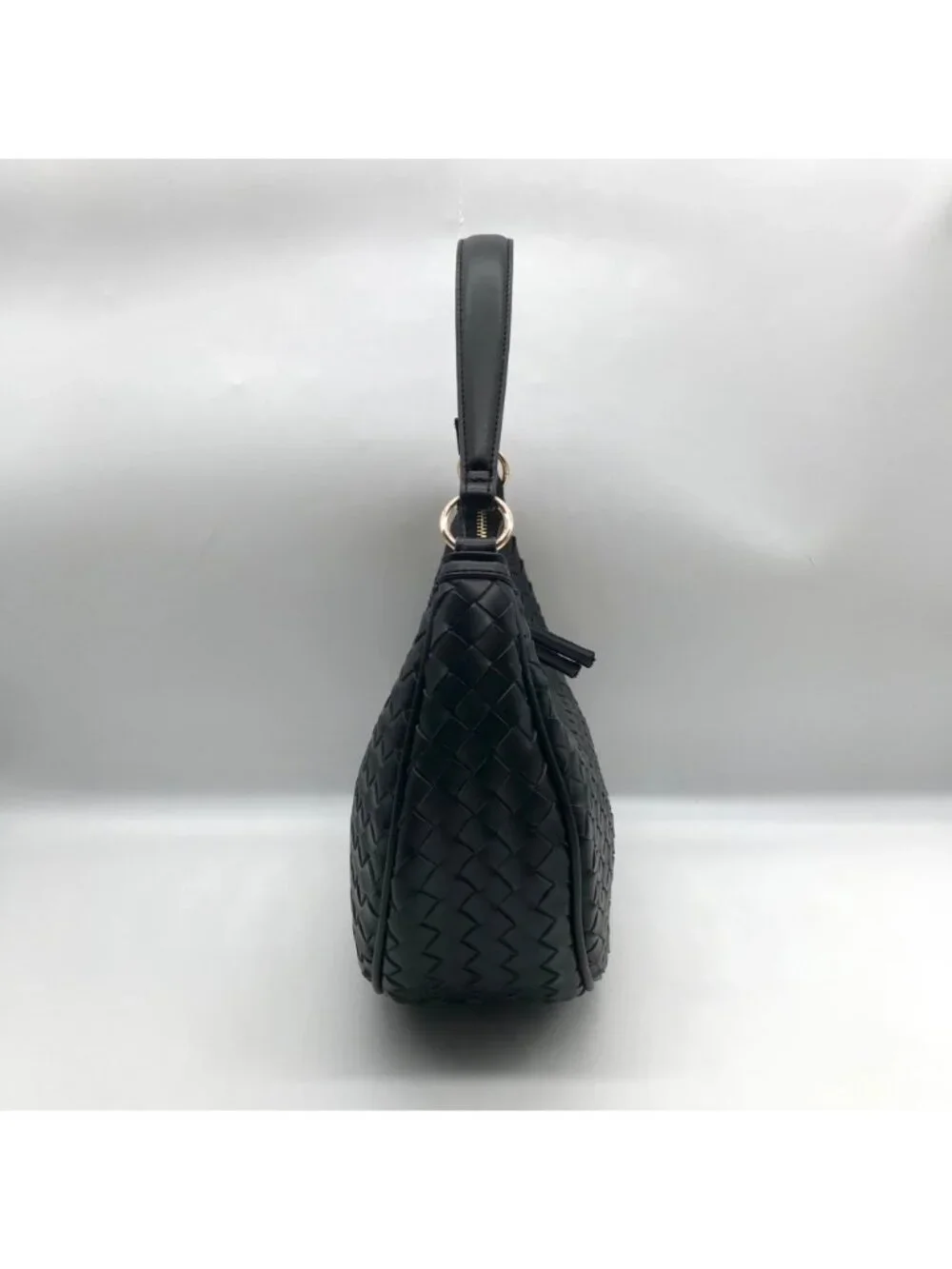 On 34th Black Woven Crossbody Convertible Satchel Bag